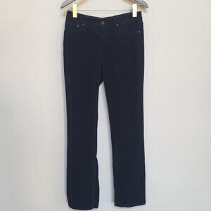 St Johns Bay Black Corduroy Pants Straight Leg Women Size 4 Fall Winter Casual